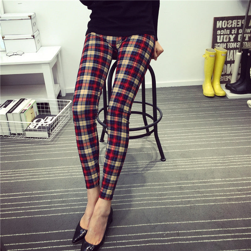 Printing Plaid  Trousers