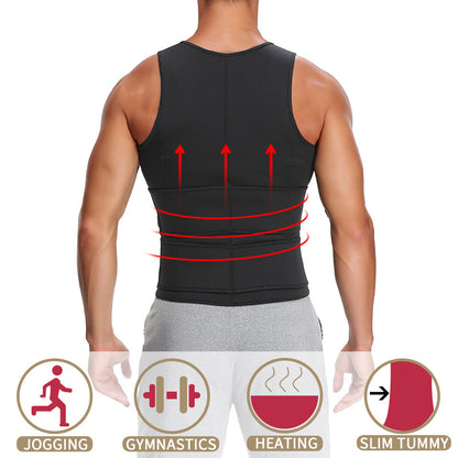 Fitness Men Shapewear Sauna Vest Waist Trainer Double Belt Sweat