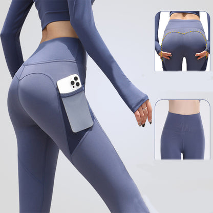 Gym Sport Seamless Leggings With Pockets Push Up High Waist