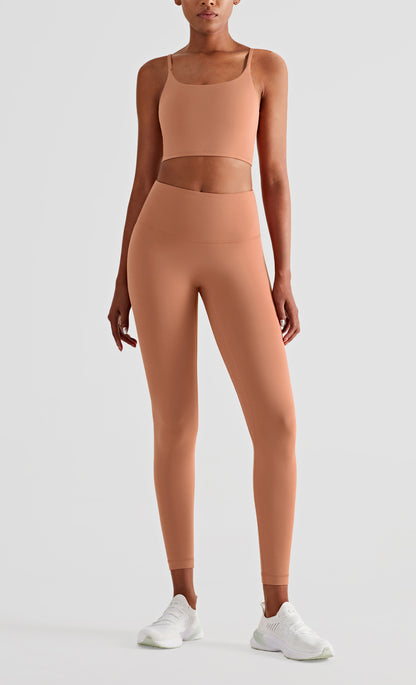 High Waist No T Tipped Thin Anti-Rolling Peach Leggings