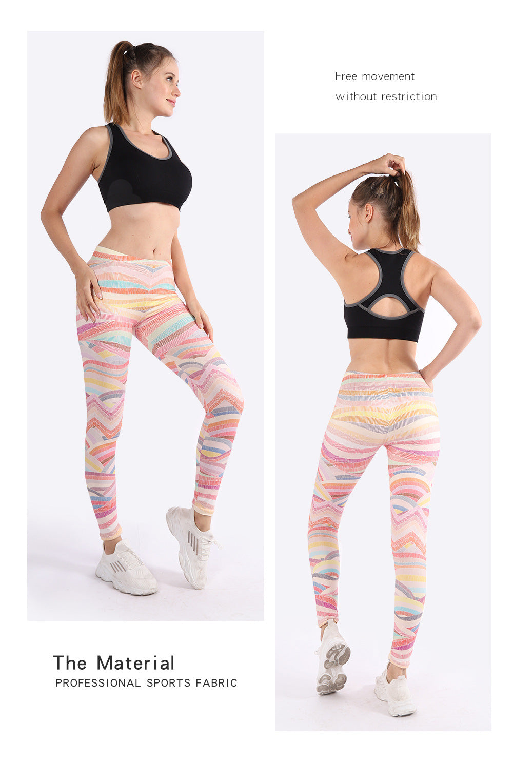 Nylon Stretch Outdoor Tights Digital Print Yoga Pants Women's Sports Leggings