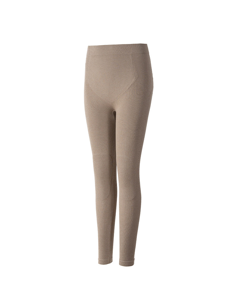 Warm Belly Kneepad High Waist Woollen Trousers