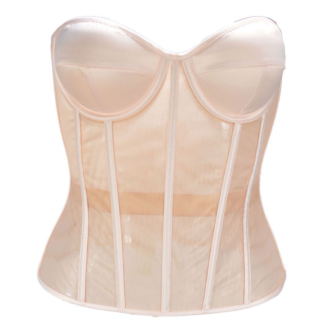 Mesh Wedding Dress Bottoming See-through Corset