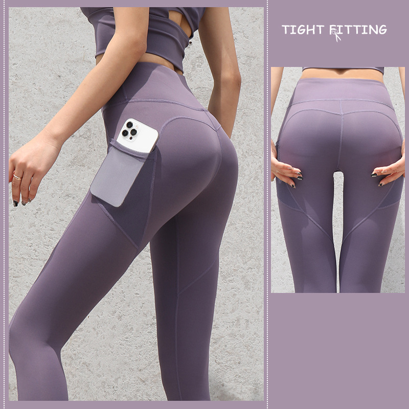 Gym Sport Seamless Leggings With Pockets Push Up High Waist