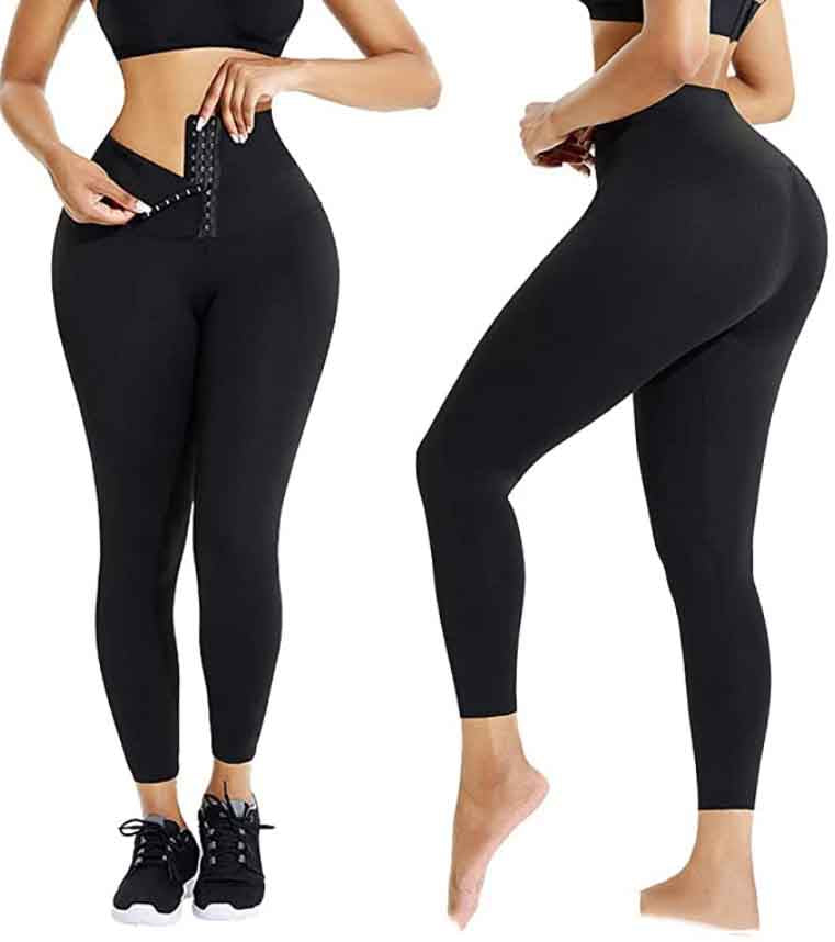 Fashion Ladies Simple Double Breasted Yoga Tights