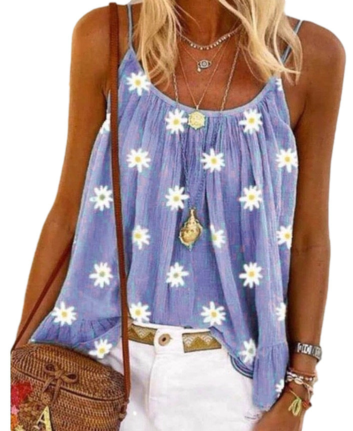 Ladies Daisy Print Camisole Top