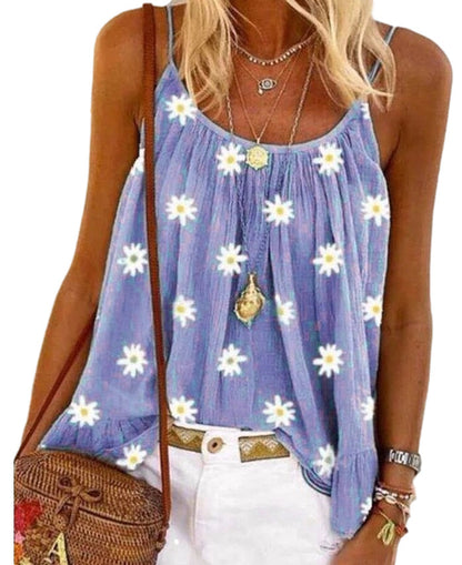 Ladies Daisy Print Camisole Top