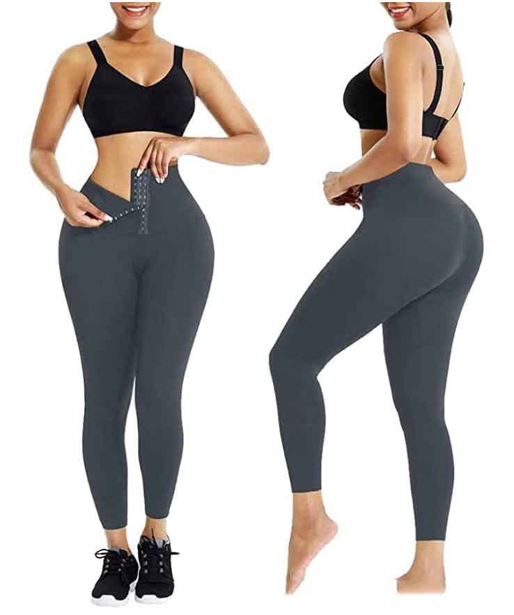 Fashion Ladies Simple Double Breasted Yoga Tights