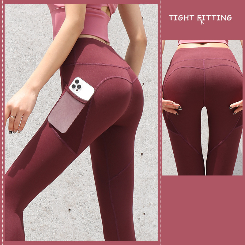 Gym Sport Seamless Leggings With Pockets Push Up High Waist