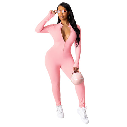 Long-sleeved Sexy Slim Ladies Leggings All-in-one Pants