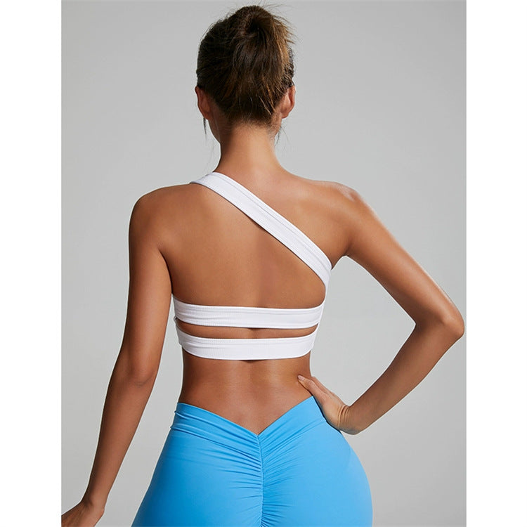 Women's One-shoulder Shockproof Bra Sports Clothes