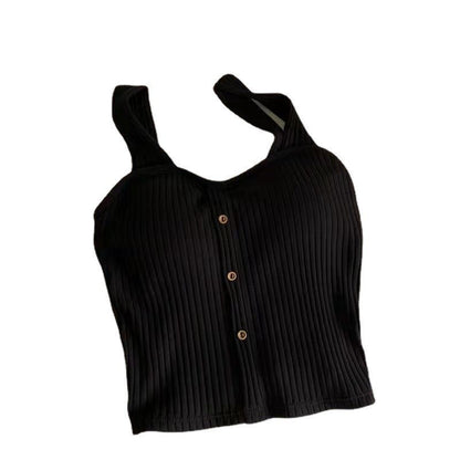 Button Camisole Short Top For Women