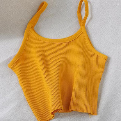 Women's Solid Color Knitted Camisole Top