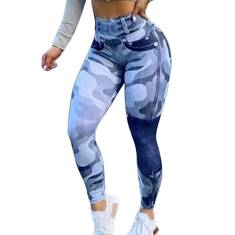 Women's Multicolor Print Camo Slim Fit Butt Lift Yoga Leggings