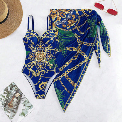 Women's One-piece Swimsuit With Beautiful Back Printing