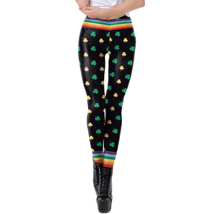 Saint Patrick's Green Digital Printed Yoga Leggings