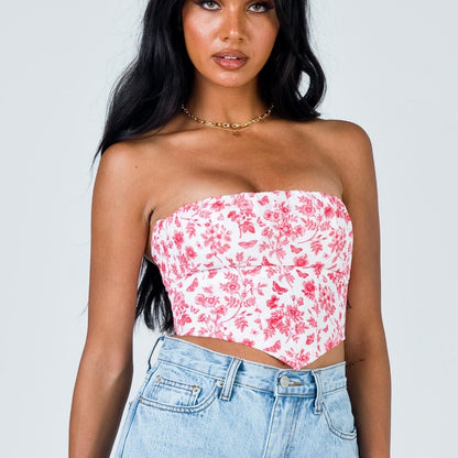 Women's Printed Tube Top Summer Slim Fit Midriff-baring Hot Girl Top