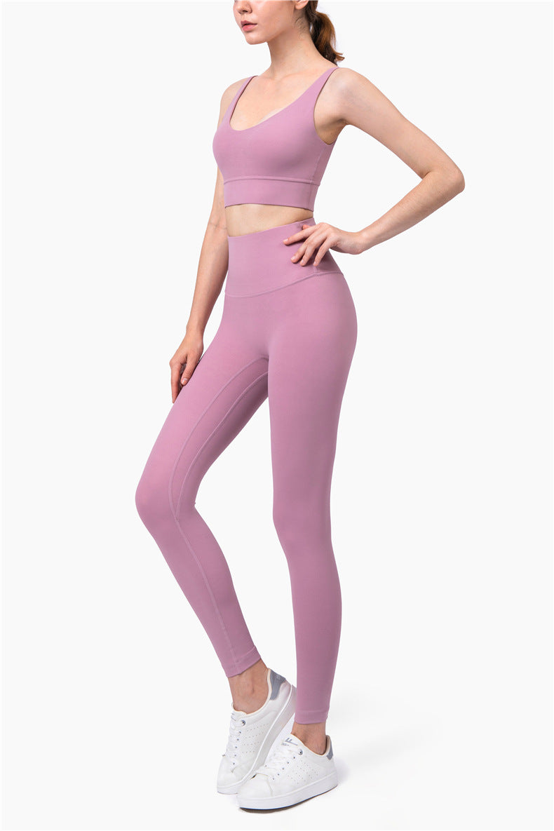 High Waist No T Tipped Thin Anti-Rolling Peach Leggings