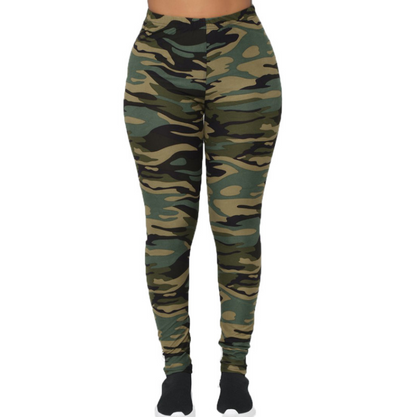 Camouflage Printed Grey Casual Legging Pants