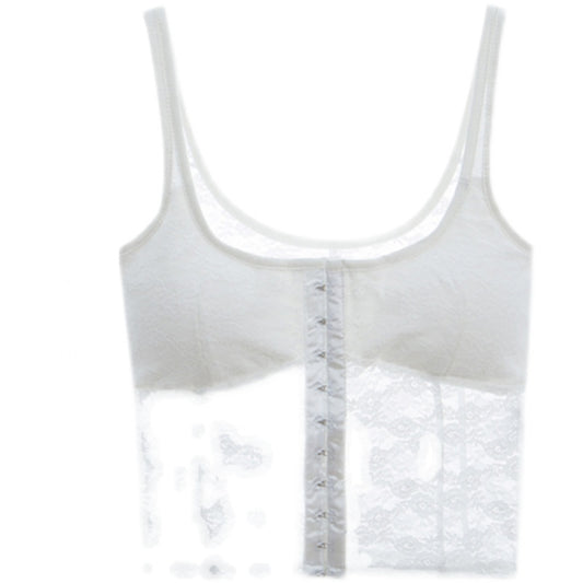 Summer Women's White Lace Camisole Short Top