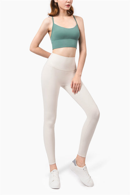 High Waist No T Tipped Thin Anti-Rolling Peach Leggings