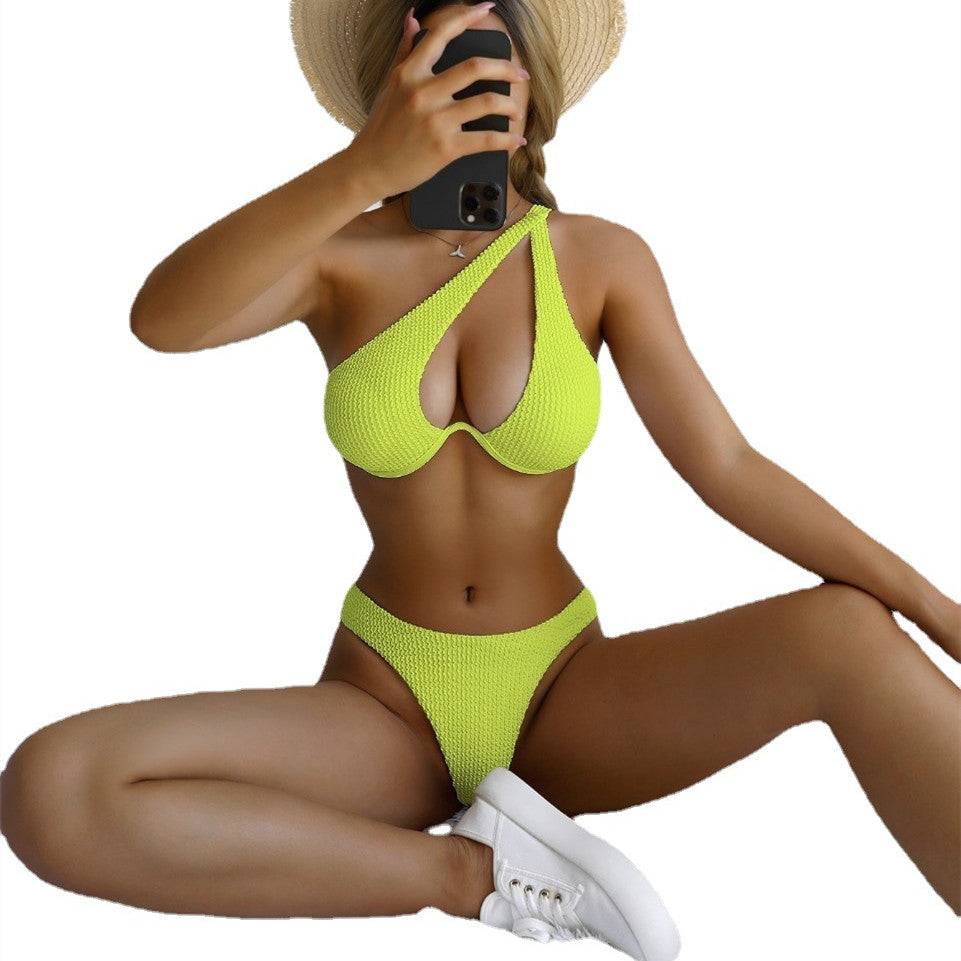 Women's Fashion Simple Pure Color Bikini Swimsuit