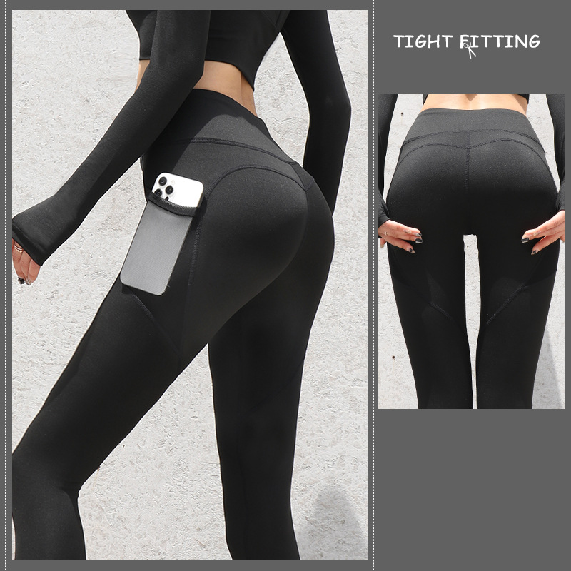 Gym Sport Seamless Leggings With Pockets Push Up High Waist