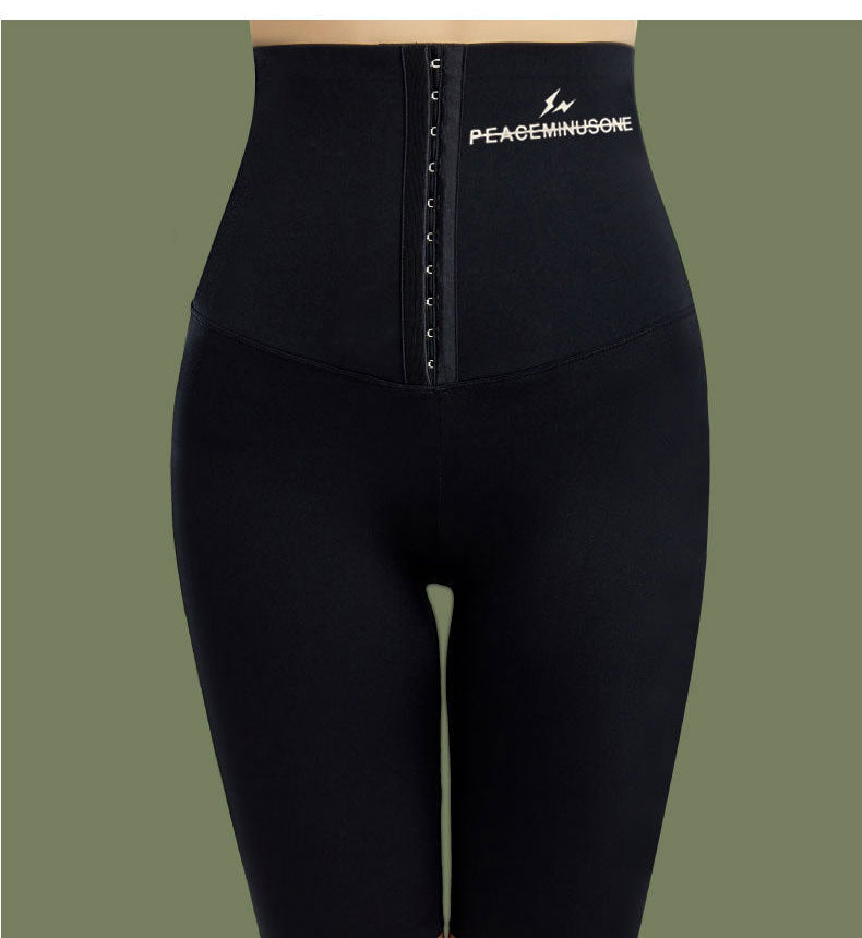 Breasted Waist Black Leggings Women's