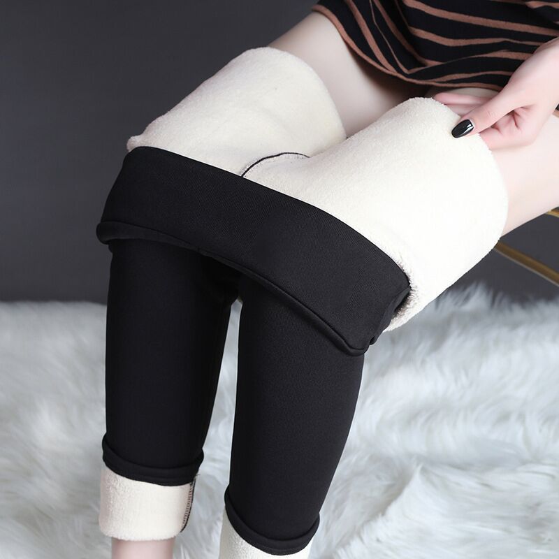 Plus Size Velvet Skinny Warm-keeping Pants Lambswool Thickened Elastic Leggings