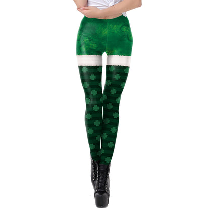 Saint Patrick's Green Digital Printed Yoga Leggings