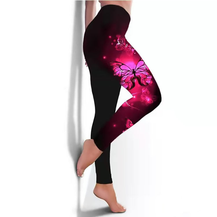 Women's Leggings Fitness Breathable Skinny Butterfly Printed Yoga Pants