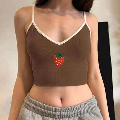 Women's Fashion Embroidered Small Camisole Top